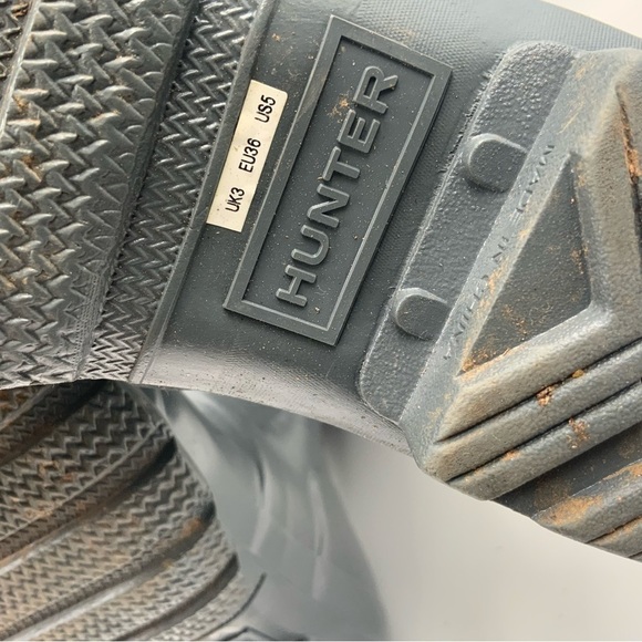 Hunter Women’s Original Gloss Tall Classic Waterproof Gray Rain Boots US Size 5. - Picture 9 of 11